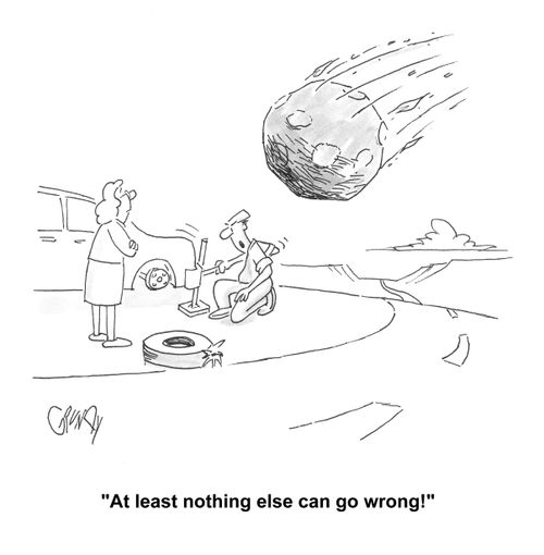 As meteor approaches couple with flat tire: 'At least nothing else can go wrong!'
