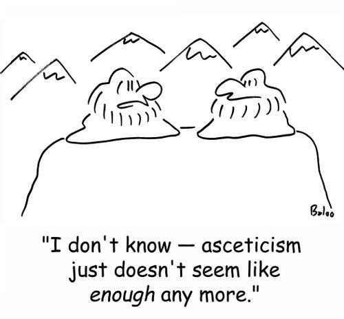 'I don't know - asceticism just doesn't seem like ENOUGH any more,'
