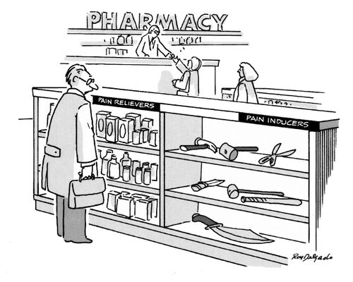 Pain relievers and pain inducers.