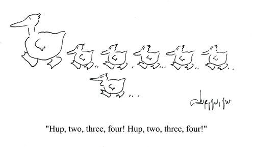 'Hup, two, three, four! Hup, two, three, four!'