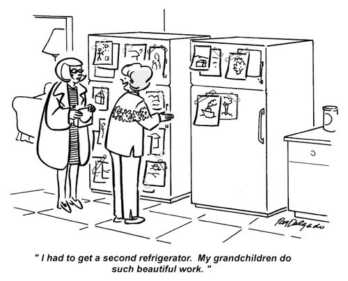 'I had to get a second refrigerator. My grandchildren do such beautiful work.'
