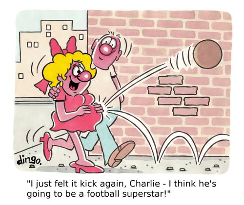 'I just felt it kick again, Charlie - I think he's going to be a football superstar!'