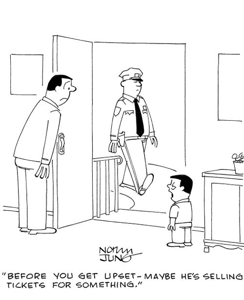 'Before you get upset - maybe he's selling tickets for something.'