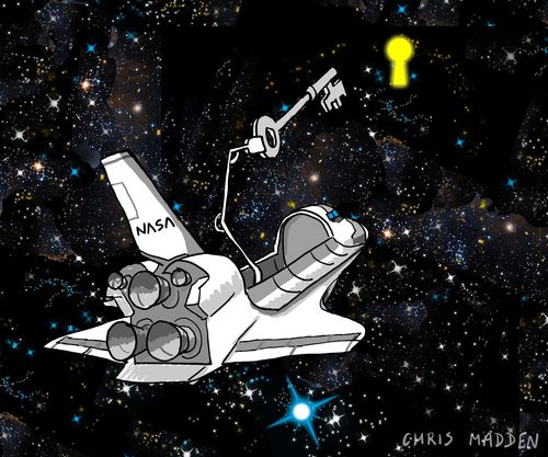 Space shuttle helping to unlock the secrets of the universe.