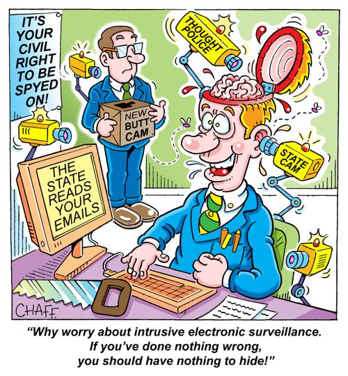 'Why worry about intrusive electronic surveillance. If you've done nothing wrong, you should have nothing to hide!'
