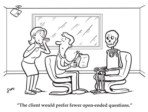 The client would prefer fewer open-ended questions,