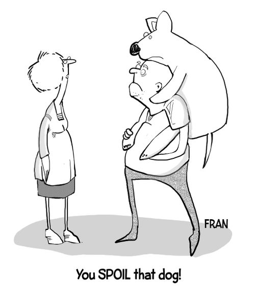 "You spoil that dog!"