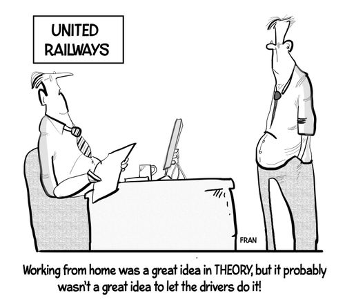 "Working from home was a great idea in theory, but it probably wasn't a great idea to let the drivers do it!"