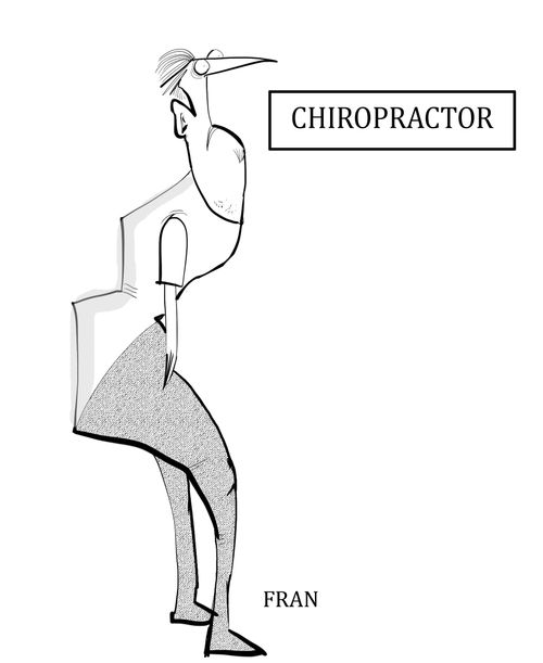 A man with a crooked spine goes to a chiropractor.