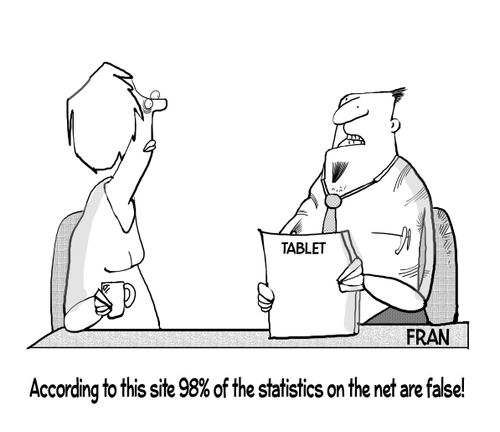 "According to this site 98% of the statistics on the net are false!"