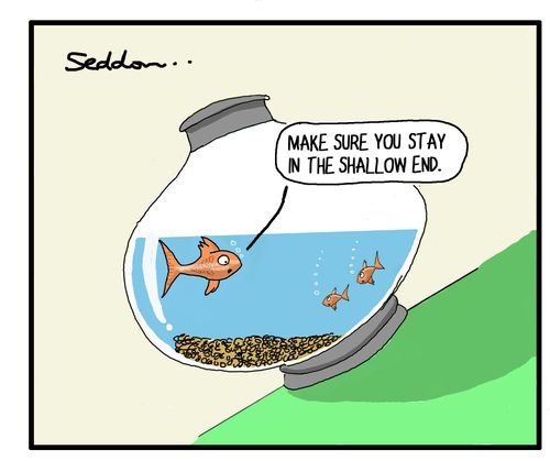 'Make sure you stay in the shallow end.'