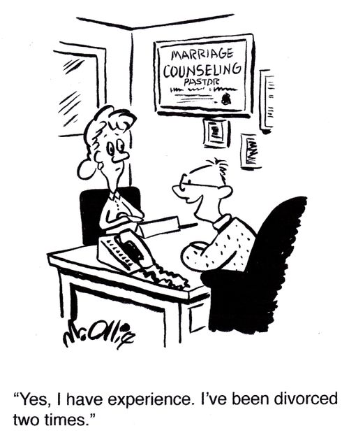 "Yes, I have experience. I've been divorced two times."