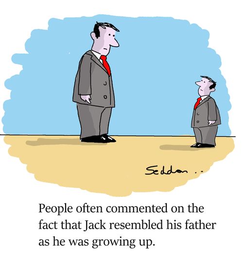 People often commented on the fact that Jack resembled his father as he was growing up.