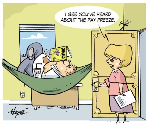 "I see you've heard about the pay freeze."