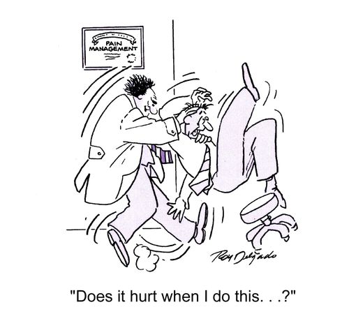 'Does it hurt when I do this...?'