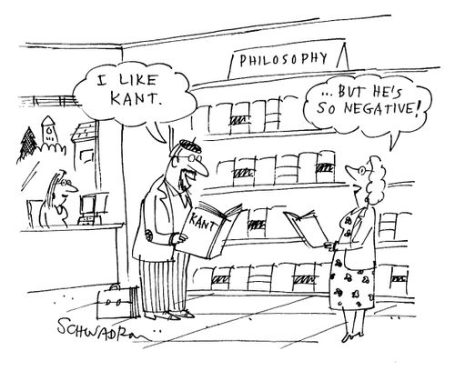 'I like Kant.'  '...But he's so negative!'