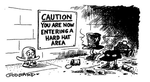 Caution: You are entering a hard hat area