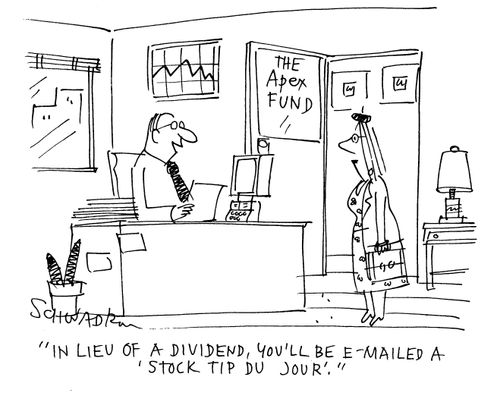 'In lieu of a dividend, you'll be e-mailed a 'stock tip du jour'.'
