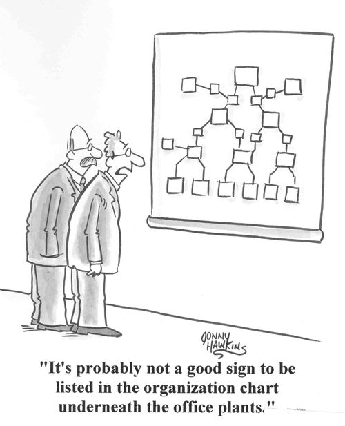 'It's probably not a good sign to be listed in the organization chart underneath the office plants.'