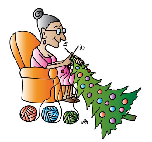 Knitting Christmas Tree