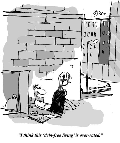 'I think this 'debt-free living' is over-rated.'