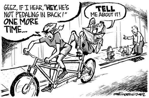 Tandem Stoker Not Pedaling.