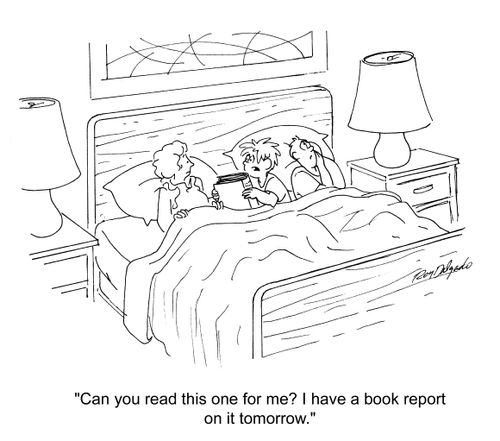 'Can you read this one for me? I have a book report on it tomorrow.'