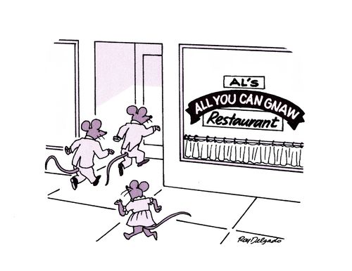 Mice Run Into Al's All You Can Eat Restaurant.