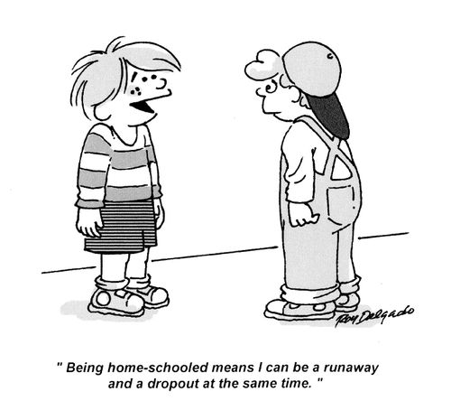 'Being home-schooled means I can be a runaway and a dropout at the same time.'
