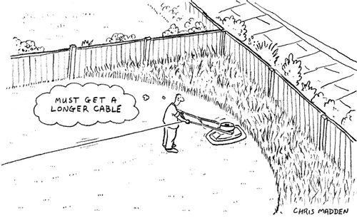 Lawn mower - must get longer cable