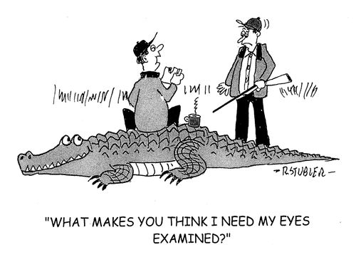 'What makes you think I need my eyes examined?'