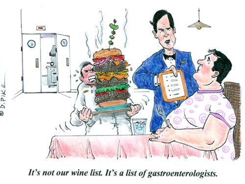 'It's not our wine list. It's a list of gastroenterologists.'