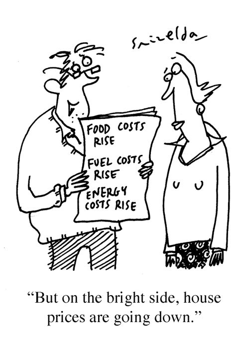 'But on the bright side, house prices are going down.'