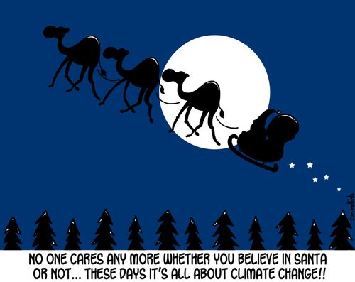 No one cares any more whether you believe in Santa or not...these days it's all about climate change!!