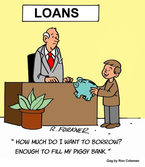 Kid Borrows Money From A Loan Office for His Piggy Bank