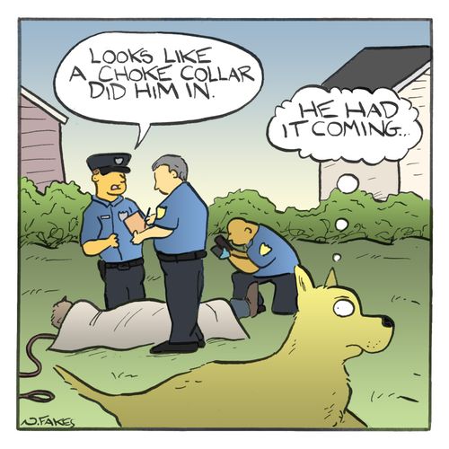 "It looks like a choke collar did him in."