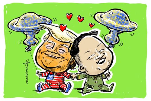 Trump and Kim Jong Un 