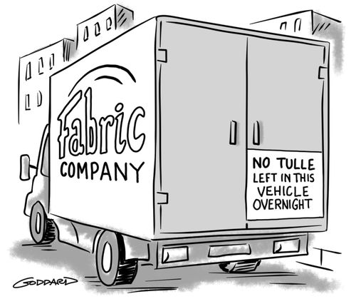 Fabric Company: No tulle left in this vehicle overnight