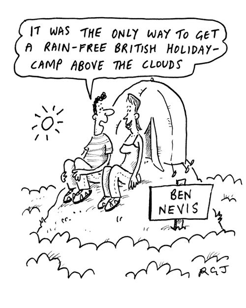 The only way to get a rain free British holiday is to camp above the clouds.