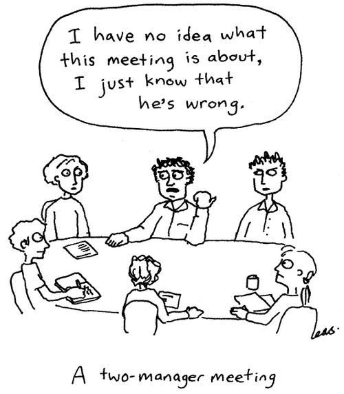 'A two-manager meeting.'