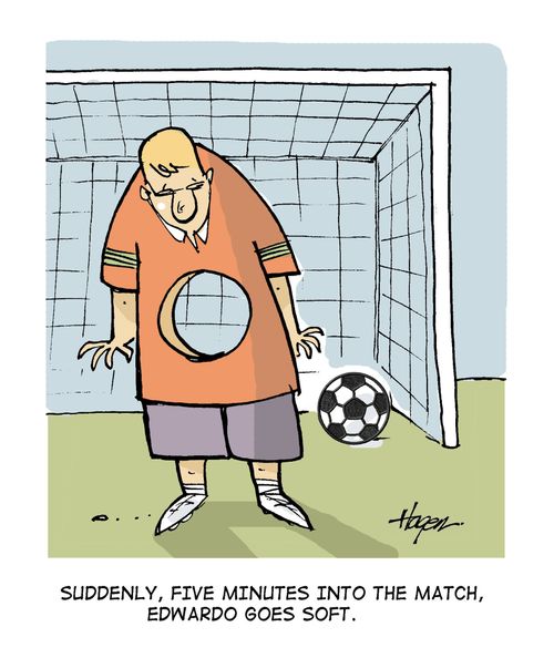 "Suddenly, five minutes into the match, Edwardo goes soft."