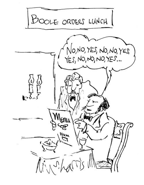 Boole Orders Lunch: 'No,no,yes,no,no,no...'