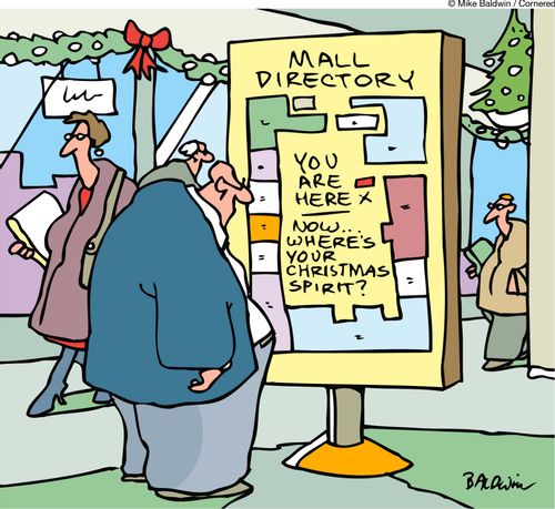 Mall Directory asks, Where's your Christmas Spirit.