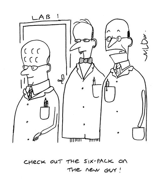 'Check out the six pack on the new guy!'