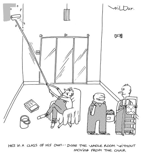 'He's in a class of his own - done the whole room - without moving from the chair.'