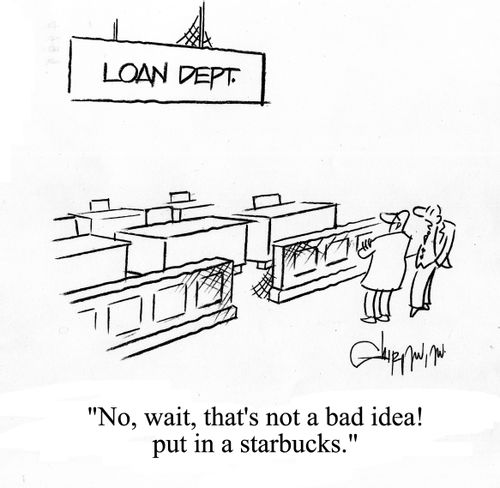 'No, wait, that's not a bad idea! Put in a starbucks.'