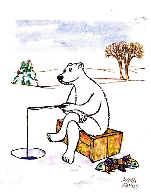 Polar Bear Fishing.