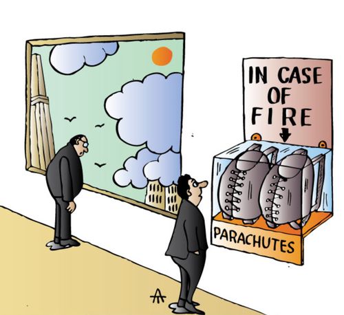 In case of fire: Parachutes
