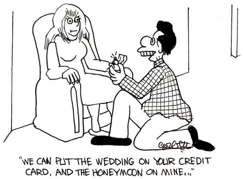 'We can put the wedding on your credit card, and the honeymoon on mine...'