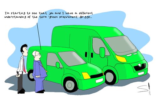 "I'm starting to see that you and I have a different understanding of the term 'green procurement' Briggs..."